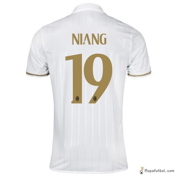 Camiseta AC Milan Replica Segunda Ropa Niang 2016/17 Blanco